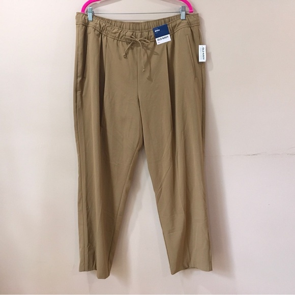 OLD NAVY Womens XL High-Waist Billie Pants Trouser Straight Leg Tan New - Picture 2 of 7